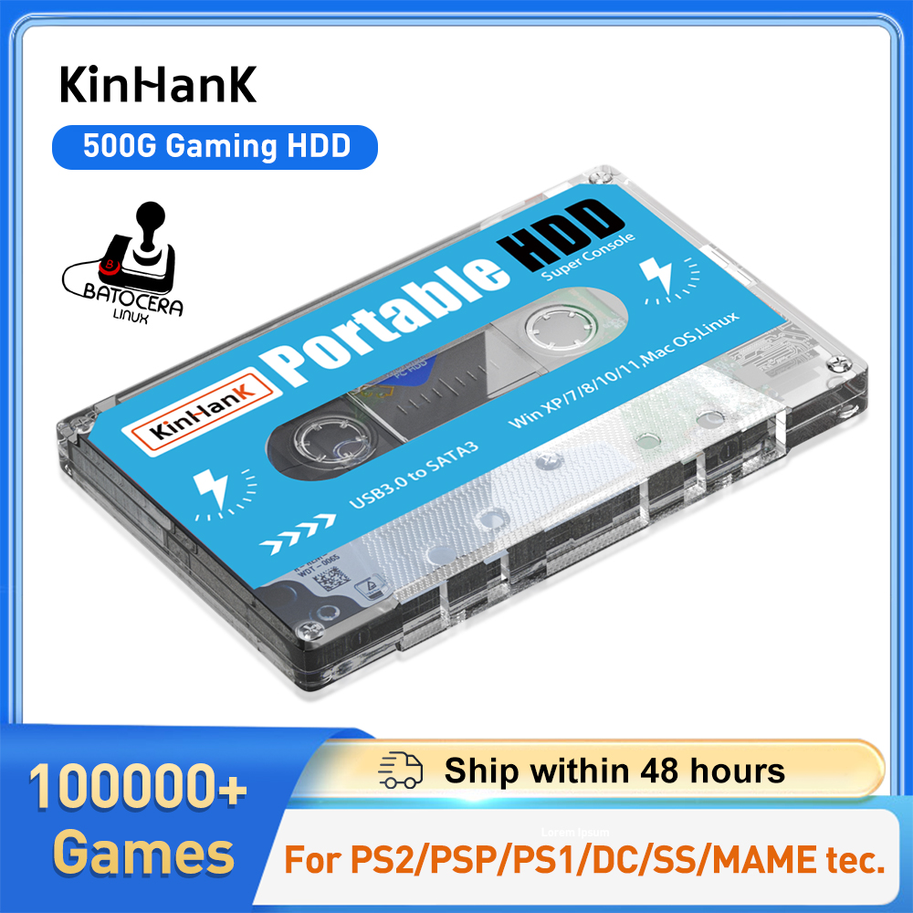 Retro Gaming Hdd - KINHANK 500G Gaming HDD Super Console