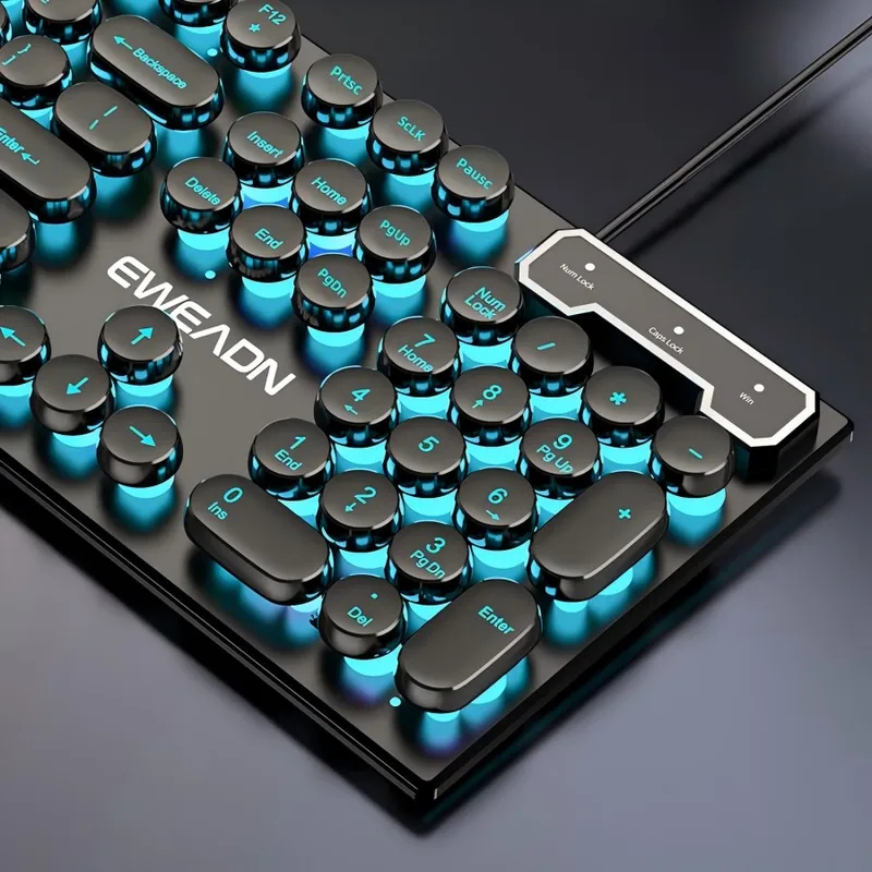 Retro Gaming Com - Retro Punk Mechanical Feel Keyboard Mouse