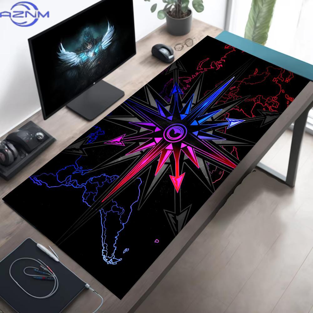 Retro Gaming Keyboard And Mouse - Retro Compass Map Mouse Pad XXL
