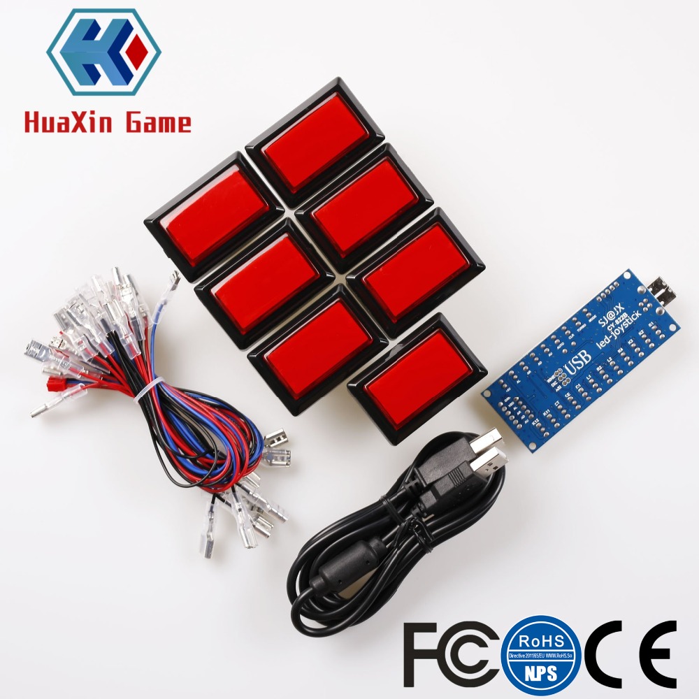 Rectangular LED Illuminated Pu - Arcade Button Kit review and price