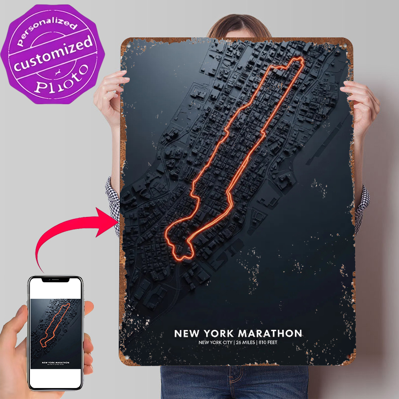 New York Marathon Map Tin Post - Retro Gaming York review and price
