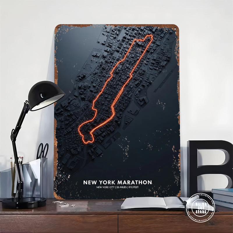 New York Marathon Map Tin Post - Retro Gaming York review and price
