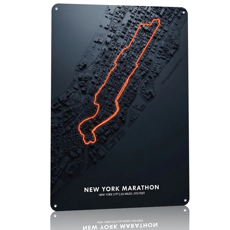 New York Marathon Map Tin Post - Retro Gaming York review and price