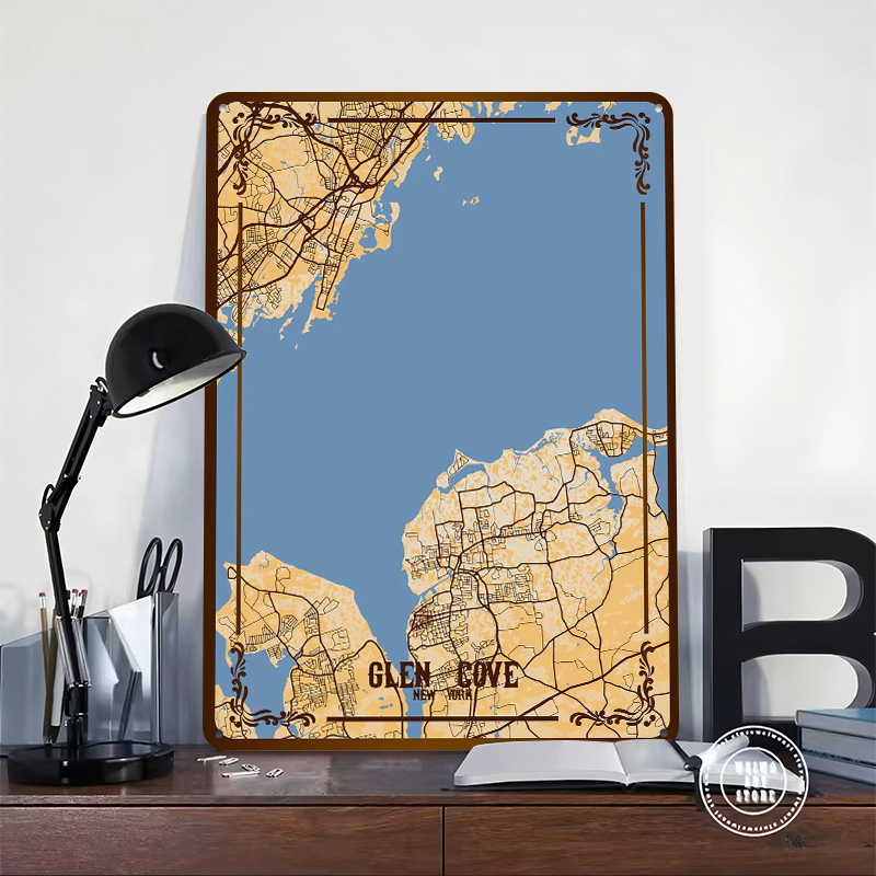 Glen Cove New York Map Tinplat - Retro Gaming York review and price