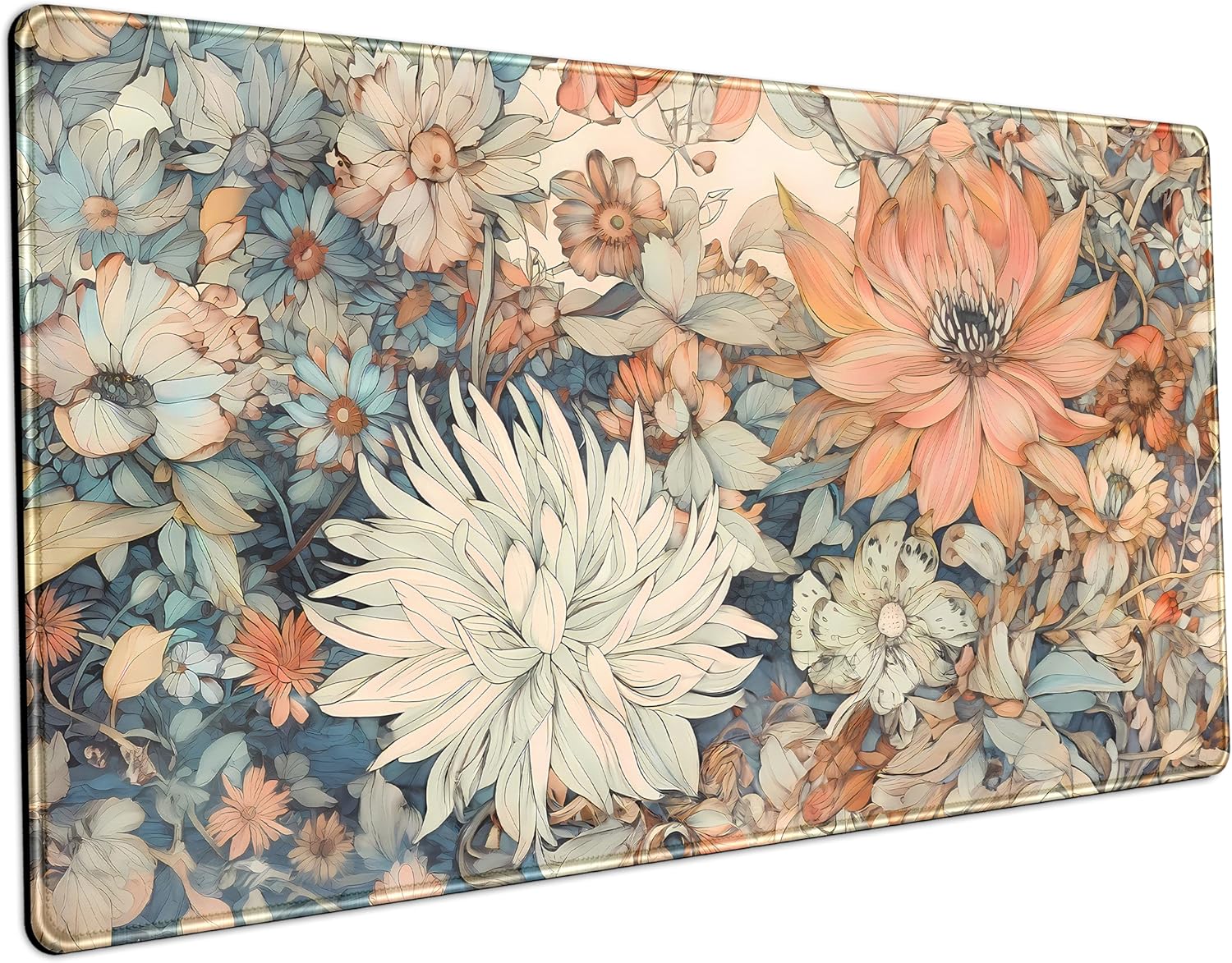Retro Japanese Floral Desk Mat - Retro Gaming Keyboard And Mouse review and price