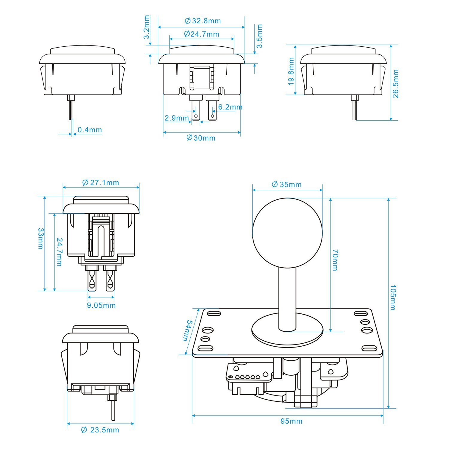 SJ@JX 2 Player Arcade DIY Kit  - Arcade Button Kit review and price